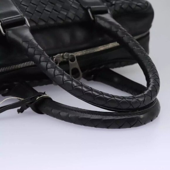 BOTTEGA VENETA INTRECCIATO Hand Bag Leather Black Auth - Picture 13 of 16